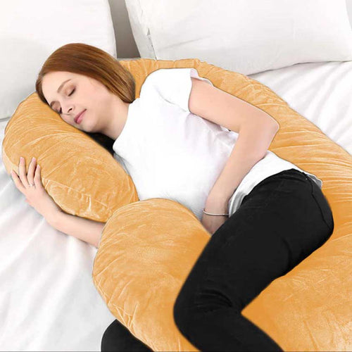 Pregnancy Pillow / C- Shape Maternity Pillow / Sleeping Support Pillow Mustard