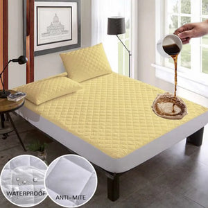 Quilted Water Proof Mattress Protector Soft Cotton Skin Color