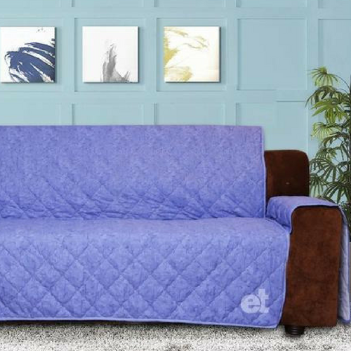 5 SEATER SOFA COVER - BLUE TEXTURE - EXTRA DISCOUNT (3+1+1)