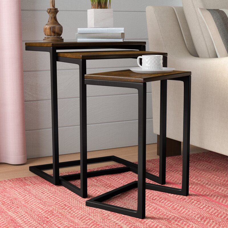 C Type Wooden Nesting Tables (3Pcs) - waseeh.com
