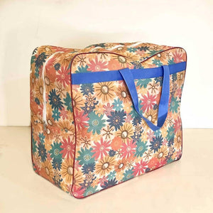 Thick Non Woven Storage Bag Zipper Multi Floral