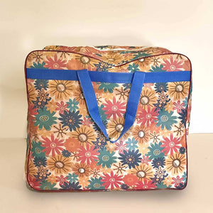 Thick Non Woven Storage Bag Zipper Multi Floral