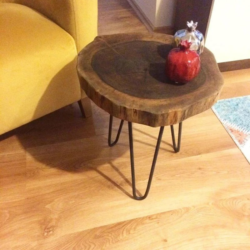 Billet Wooden Log Hairpin Table - waseeh.com