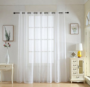 Plain White Net Sheer  Chiffon Curtain
