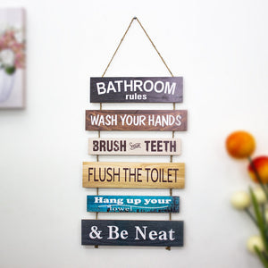 Wall "Bathroom Rules" caption Decor - waseeh.com