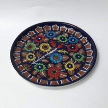 Wall Art Round Dish-Blue pottery - waseeh.com