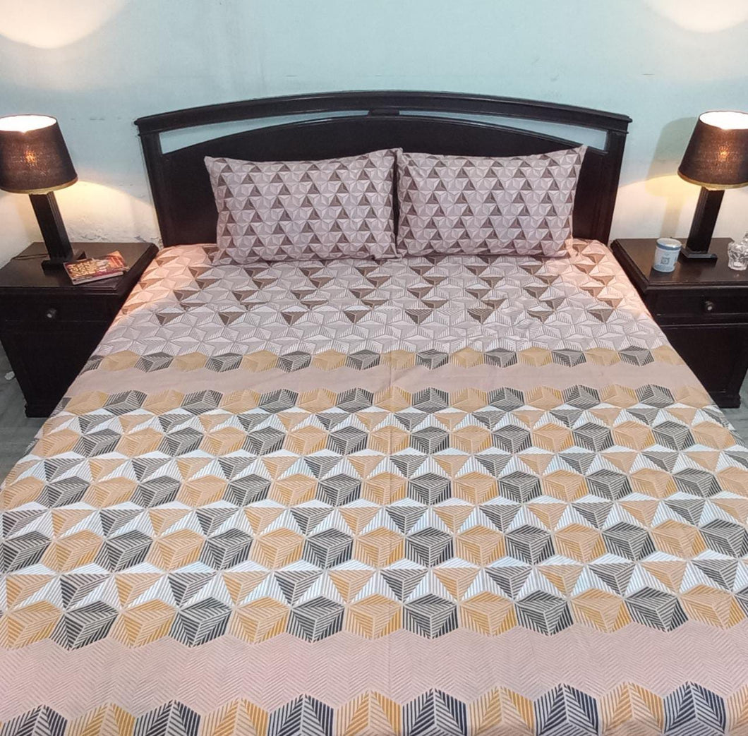 Multi Motif Cotton Bed Sheet