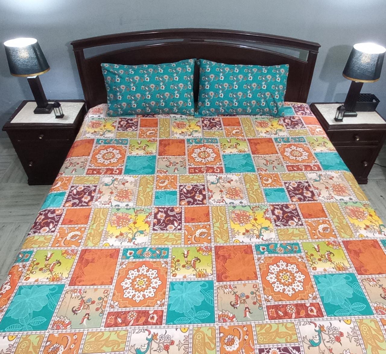 Multi Floral Cotton Bed Sheet
