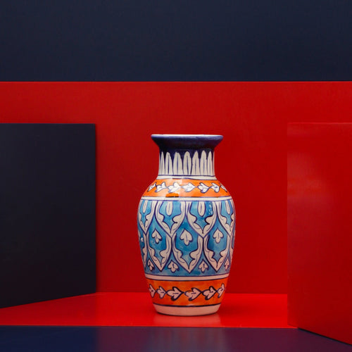 Pristine felicity Vase-Blue pottery