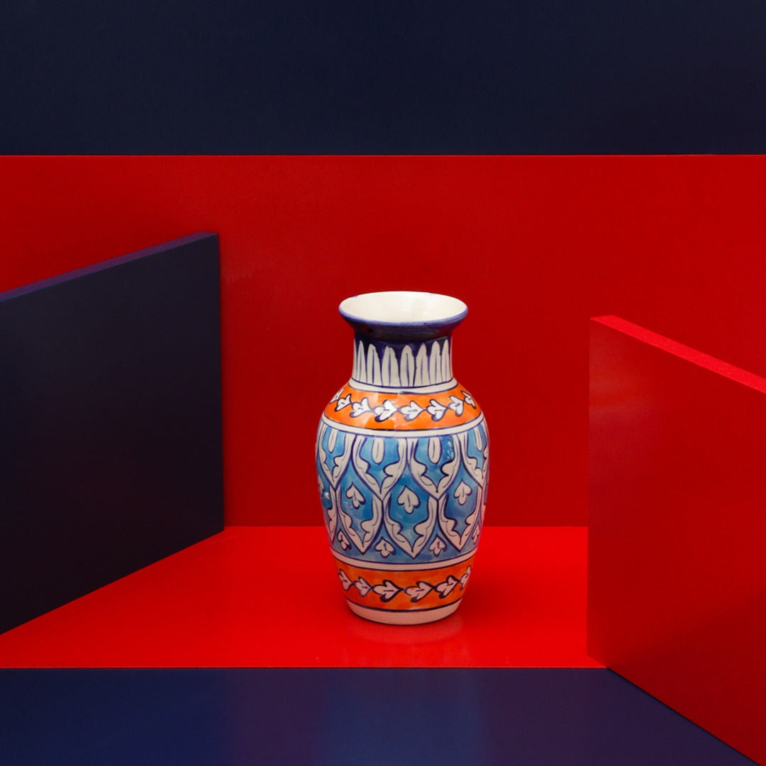 Pristine felicity Vase-Blue pottery