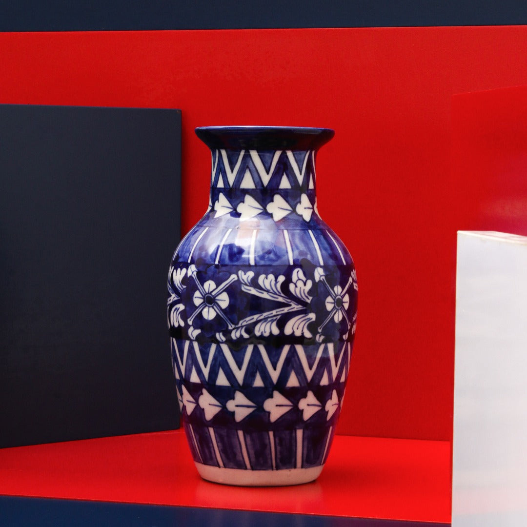 Pristine felicity Vase-Blue pottery