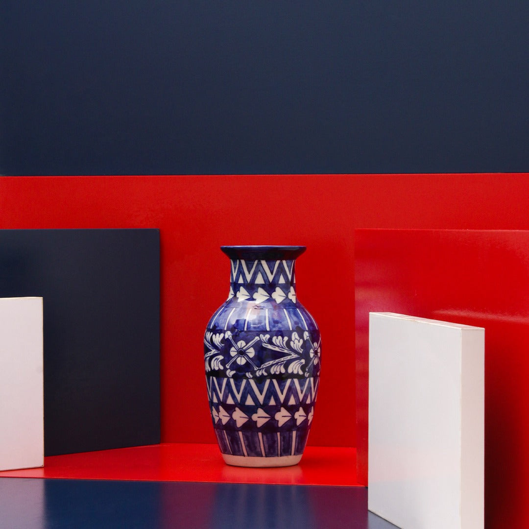 Pristine felicity Vase-Blue pottery