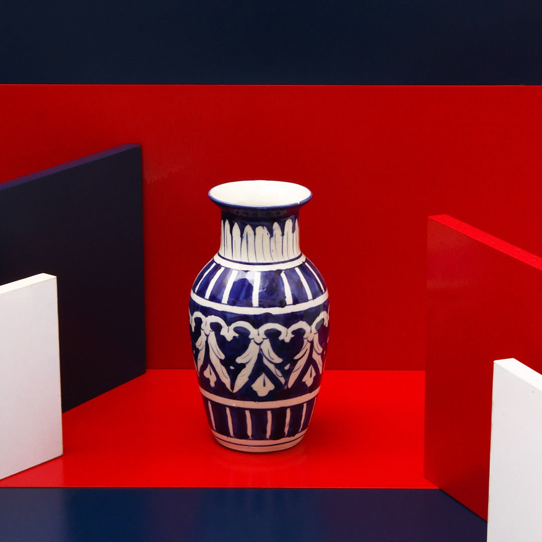 Pristine felicity Vase-Blue pottery