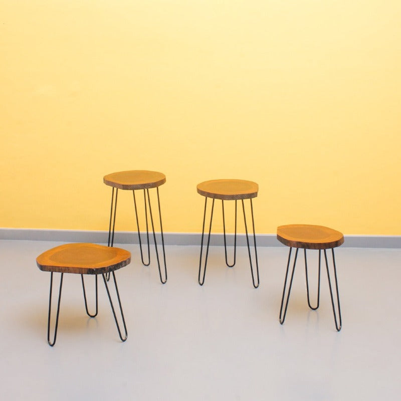 Billet Wooden Log Hairpin Table - waseeh.com
