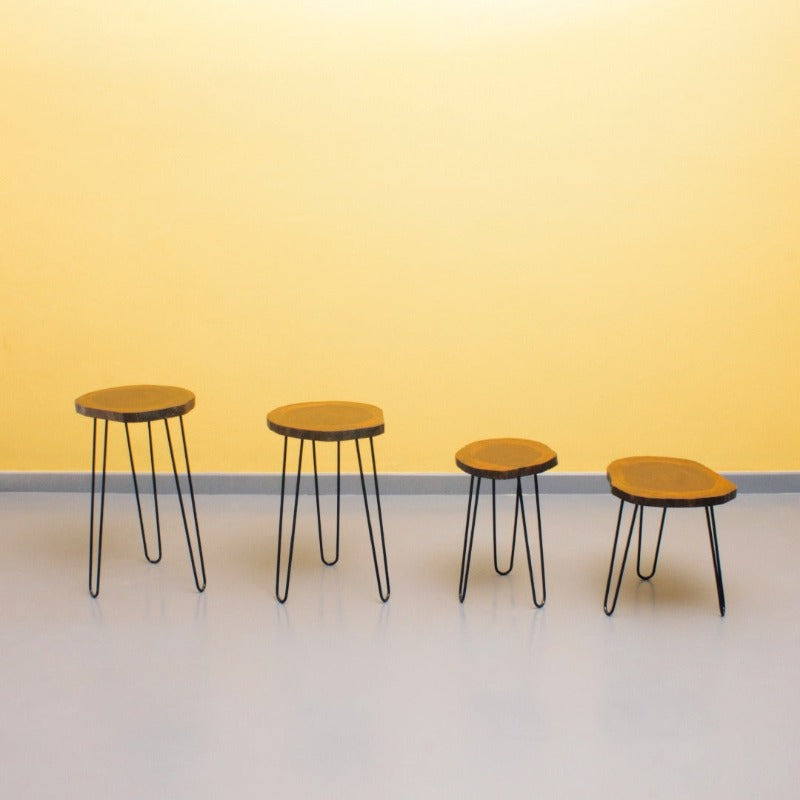 Billet Wooden Log Hairpin Table - waseeh.com