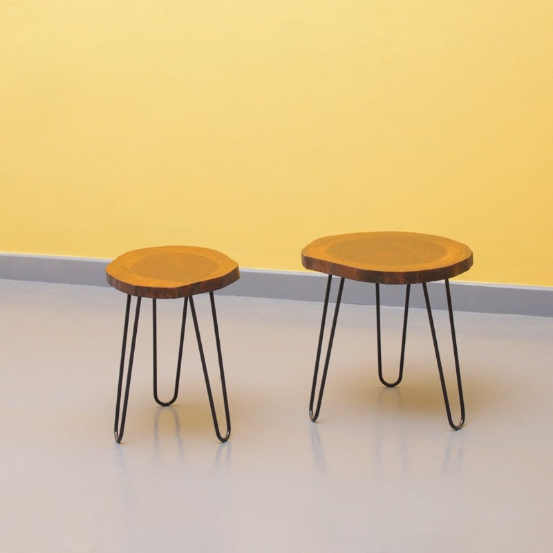 Billet Wooden Log Hairpin Table - waseeh.com