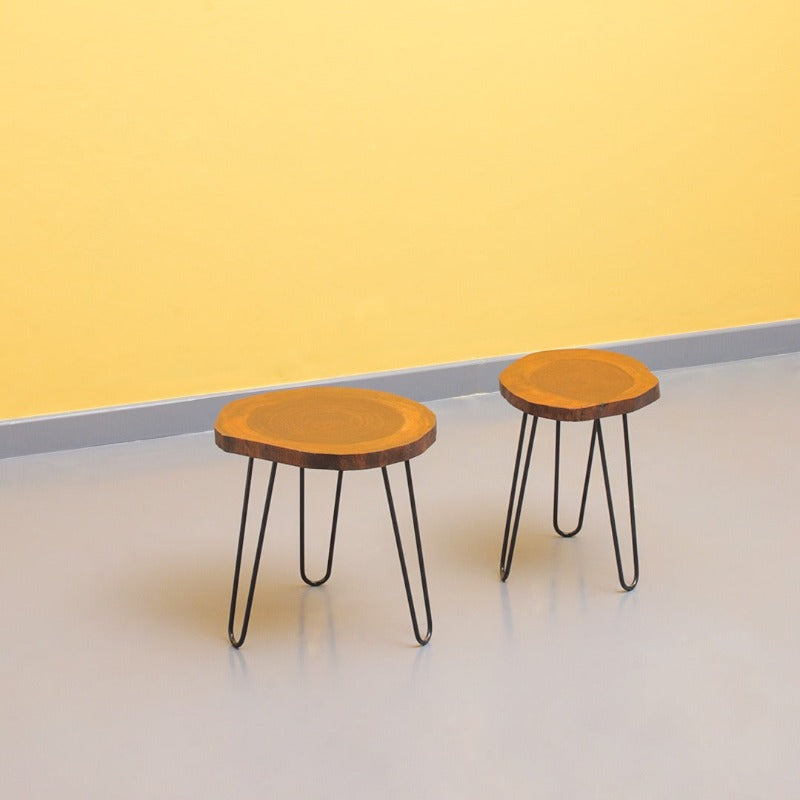 Billet Wooden Log Hairpin Table - waseeh.com