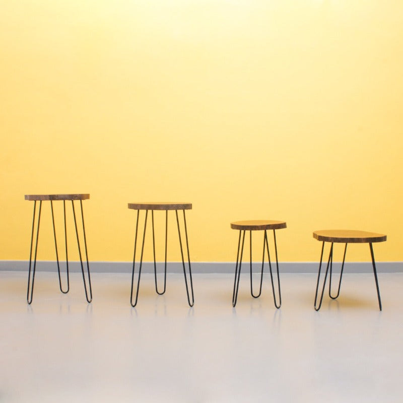 Billet Wooden Log Hairpin Table - waseeh.com
