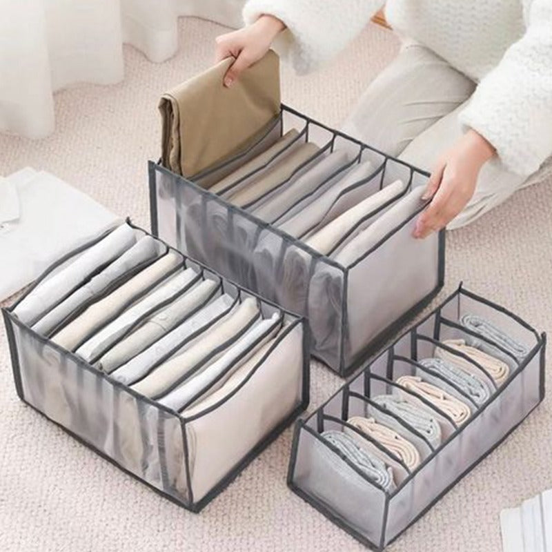 Transparent Clothes Compartment Box (Pack of 4) - waseeh.com