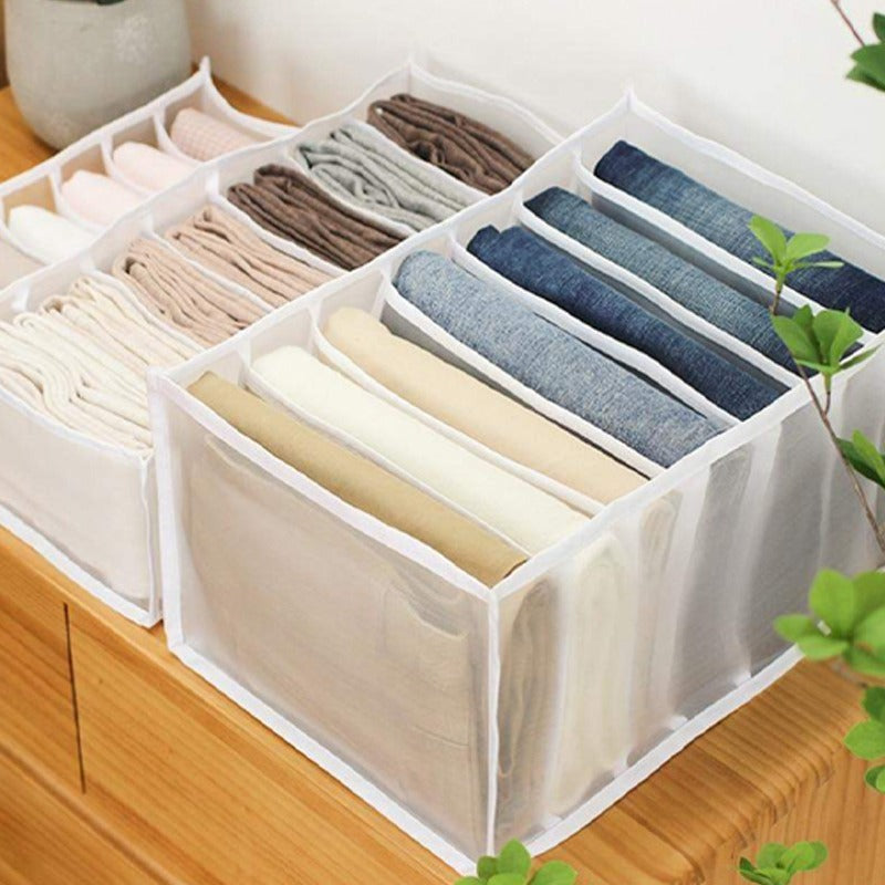 Transparent Clothes Compartment Box (Pack of 4) - waseeh.com