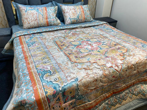 6 Pcs Comforter/Bed Spread Set  COTTON SATIN