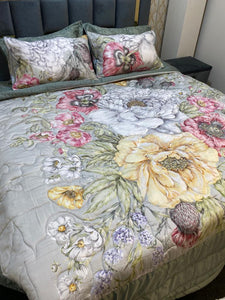 6 Pcs Comforter/Bed Spread Set  COTTON SATIN