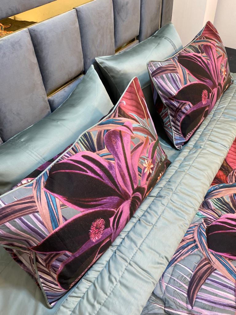 6 Pcs Comforter/Bed Spread Set  COTTON SATIN