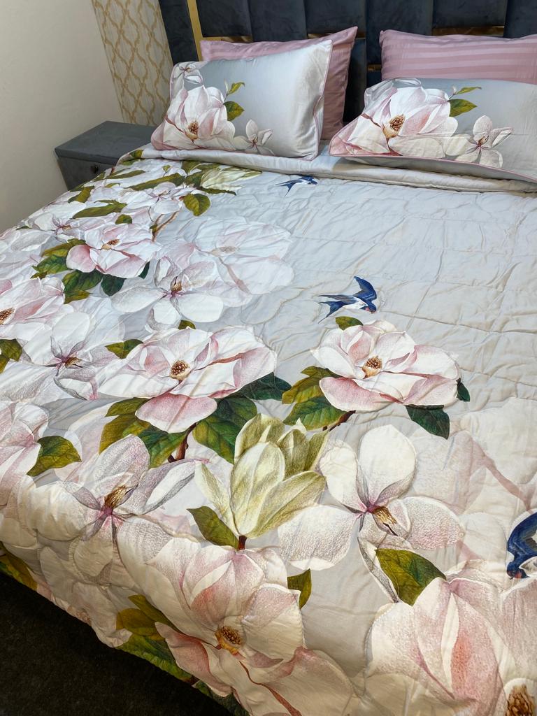 6 Pcs Comforter/Bed Spread Set  COTTON SATIN