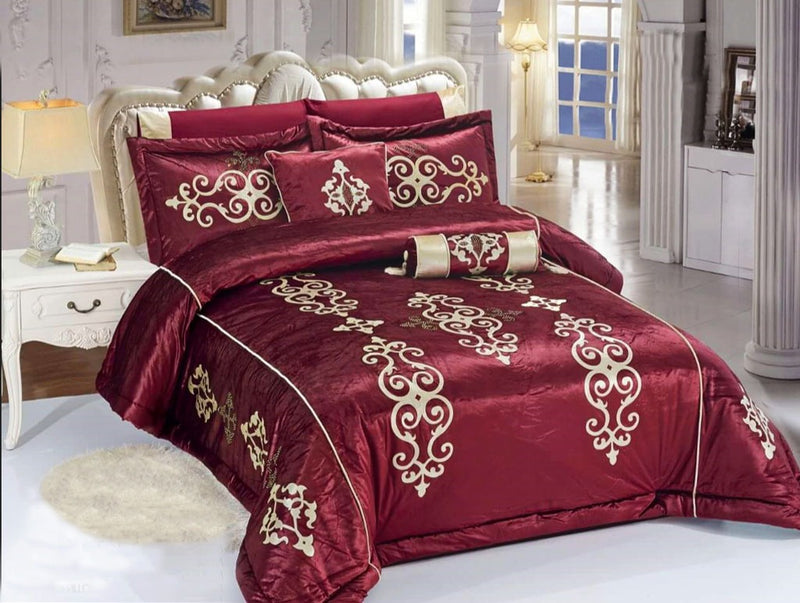 Velvet Bridal Comforter Set 8 PCS Darodeewar