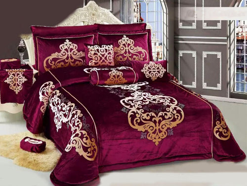 Velvet Bridal Comforter Set 8 PCS