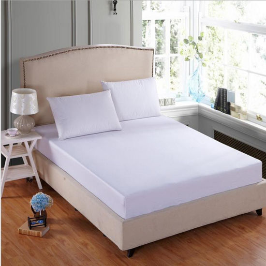Plain White Cotton Fitted Bedsheet