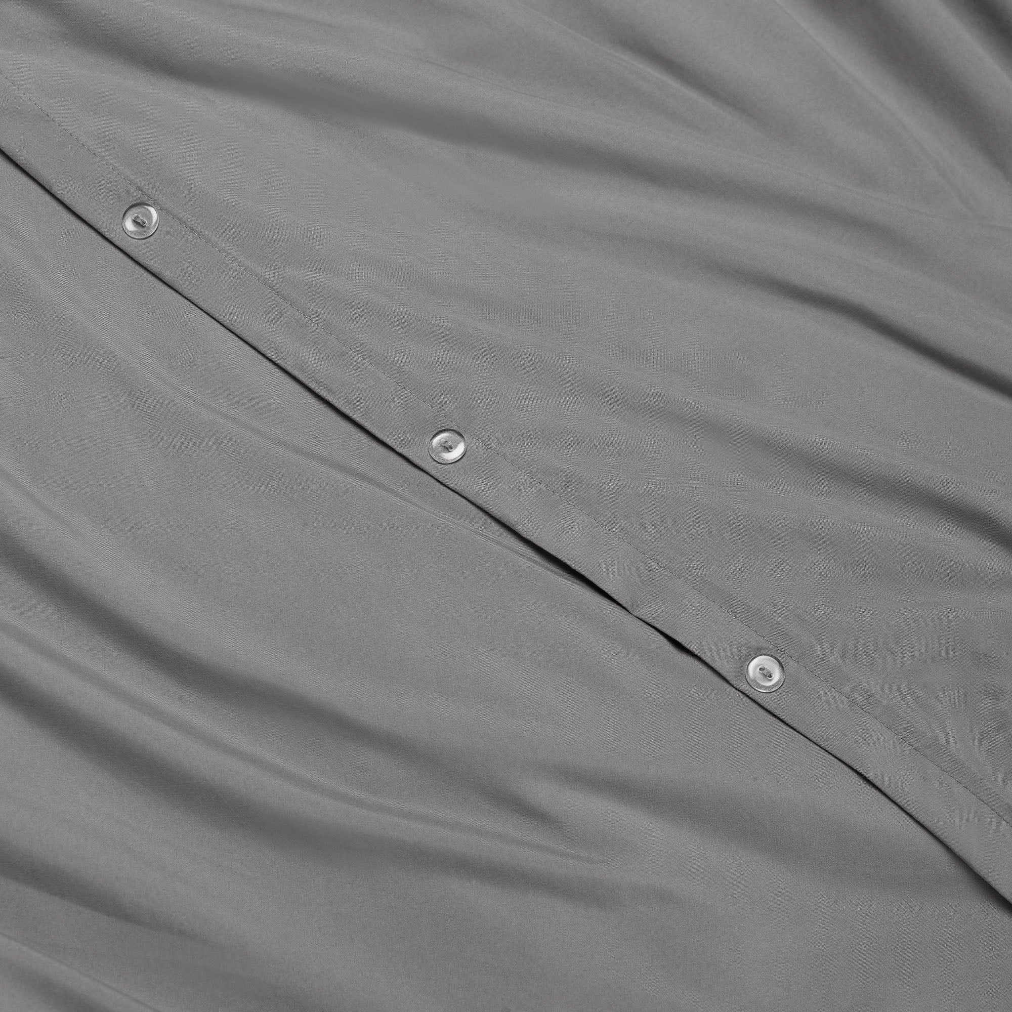 6 Pcs Satin Duvet Cover Set Charcoal Grey With Navy Blue