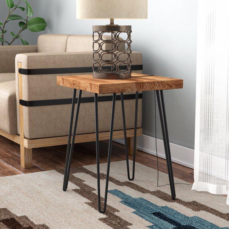 Solid Wood Hairpin Square Shaped Table - waseeh.com