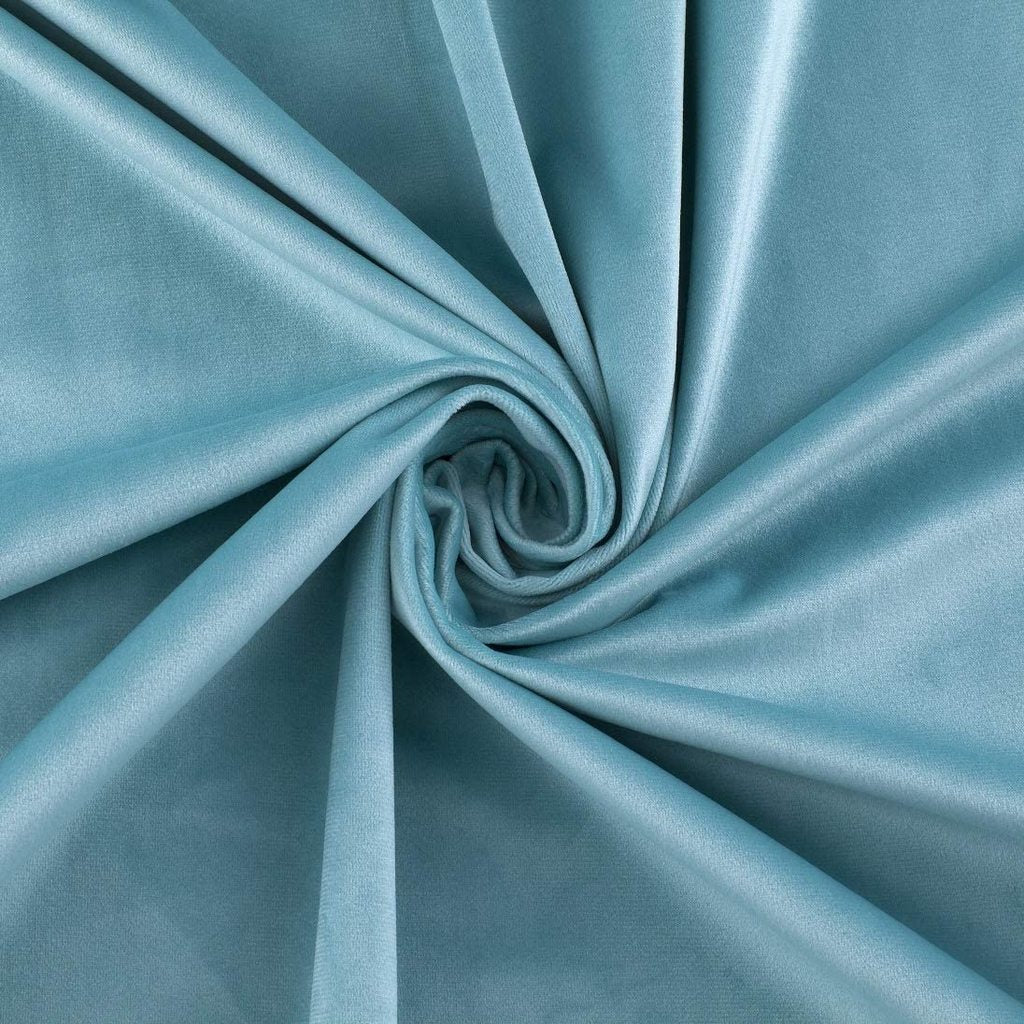 Plain Velvet Curtain Turquoise Blue