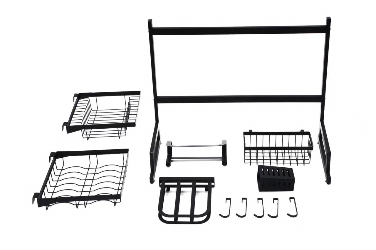 Kitchen Space Stainless Steel Dish Drying Rack (Black)