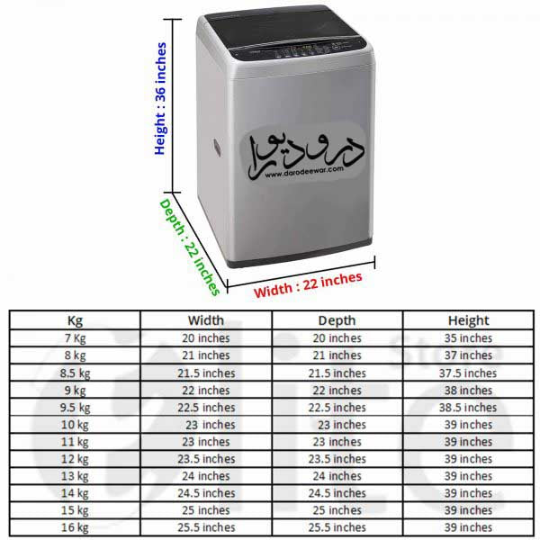 Front Load Water Proof Washing Machine Cover with Zipper White