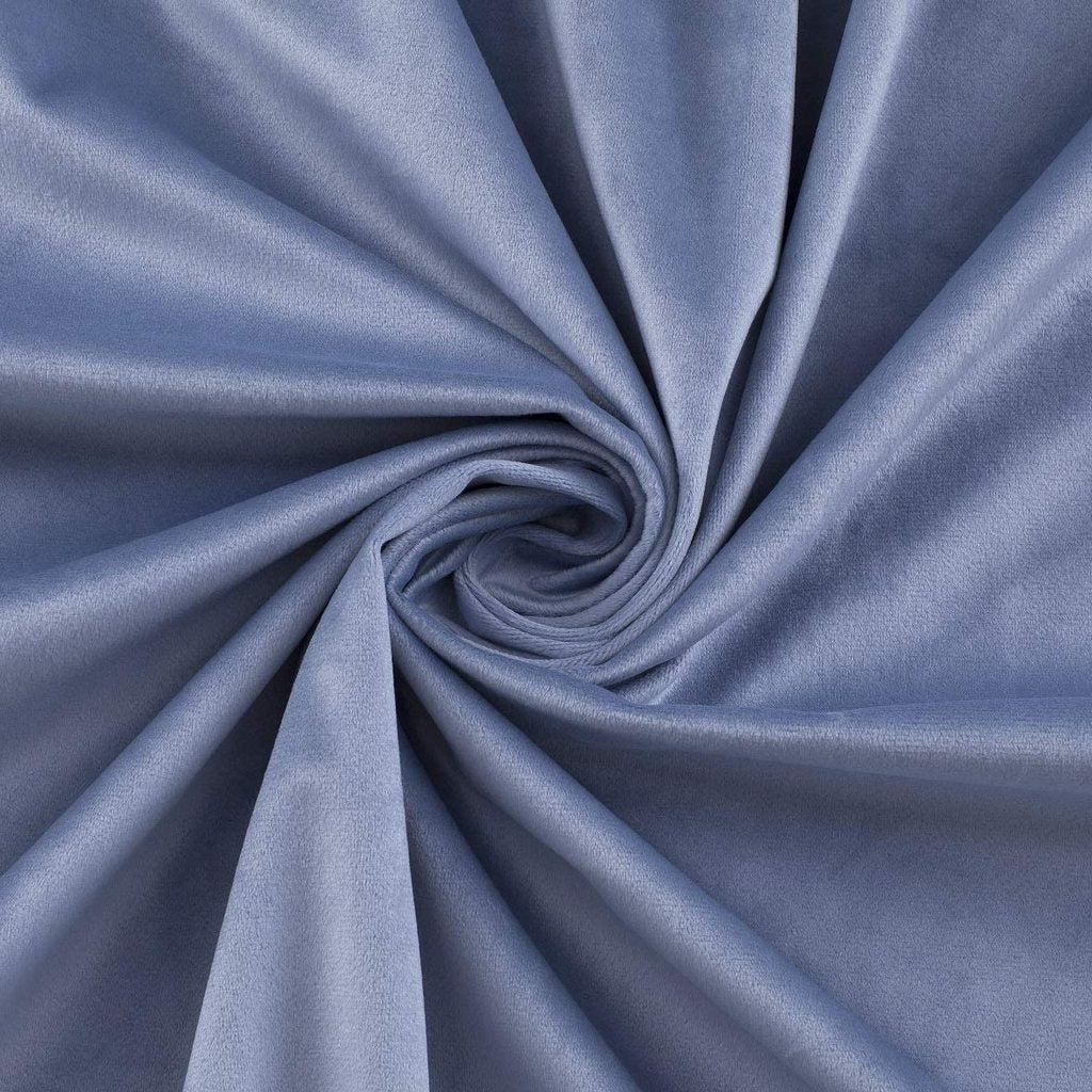 Plain Velvet Curtain Sky Blue