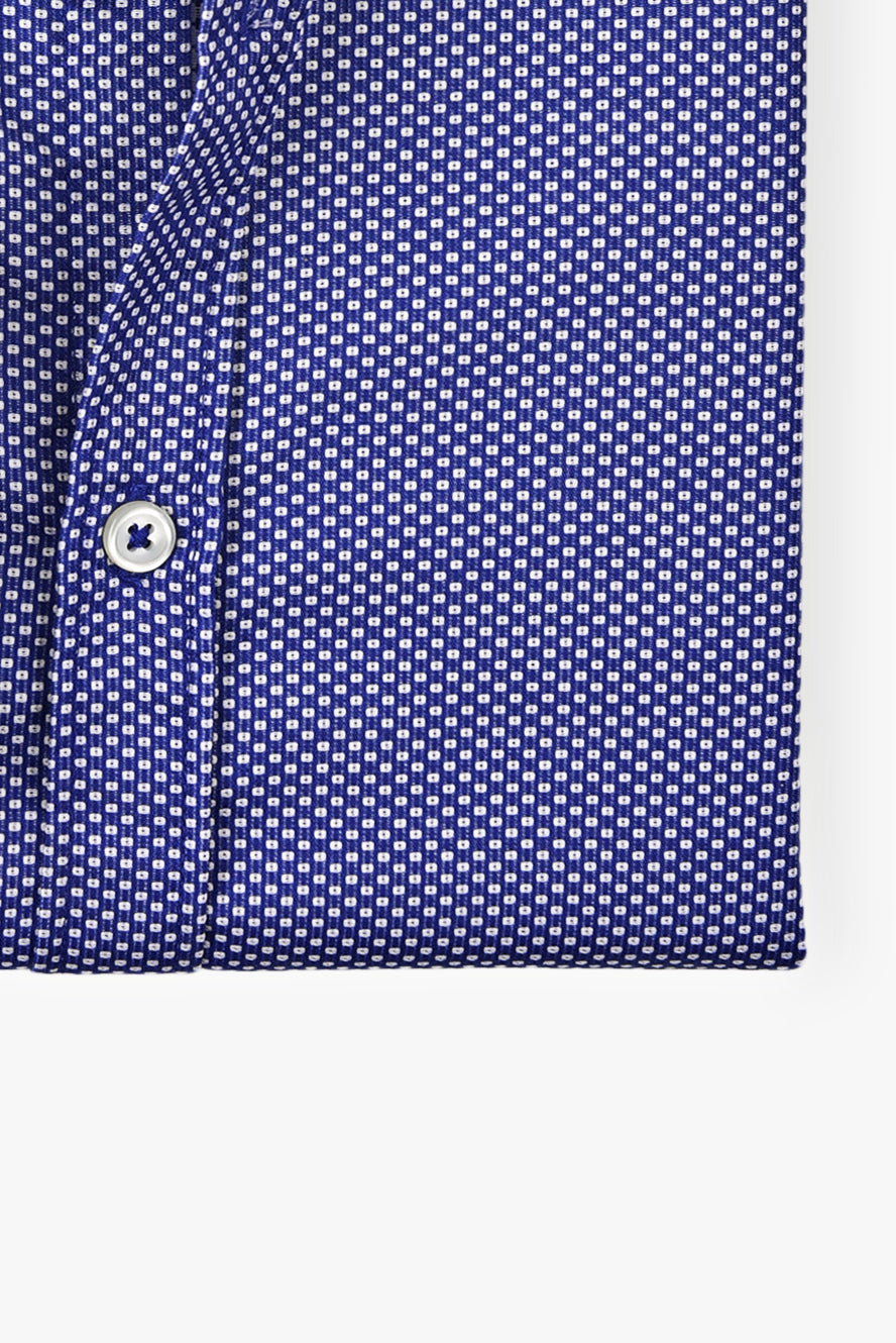 Royal Blue Dots Shirt (Slim Fit)