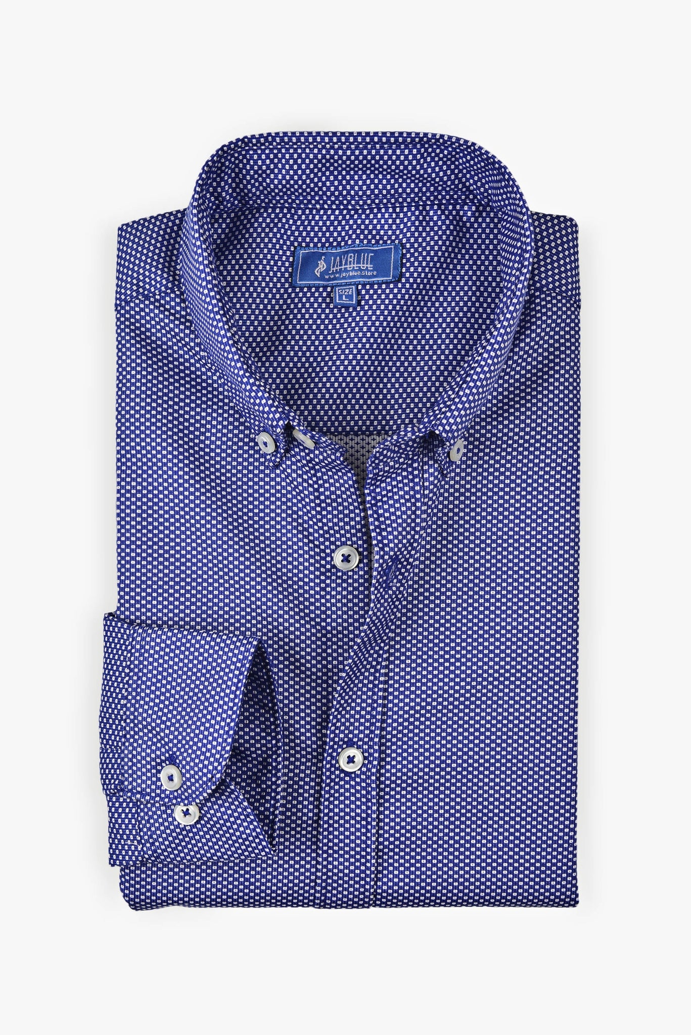 Royal Blue Dots Shirt (Slim Fit)