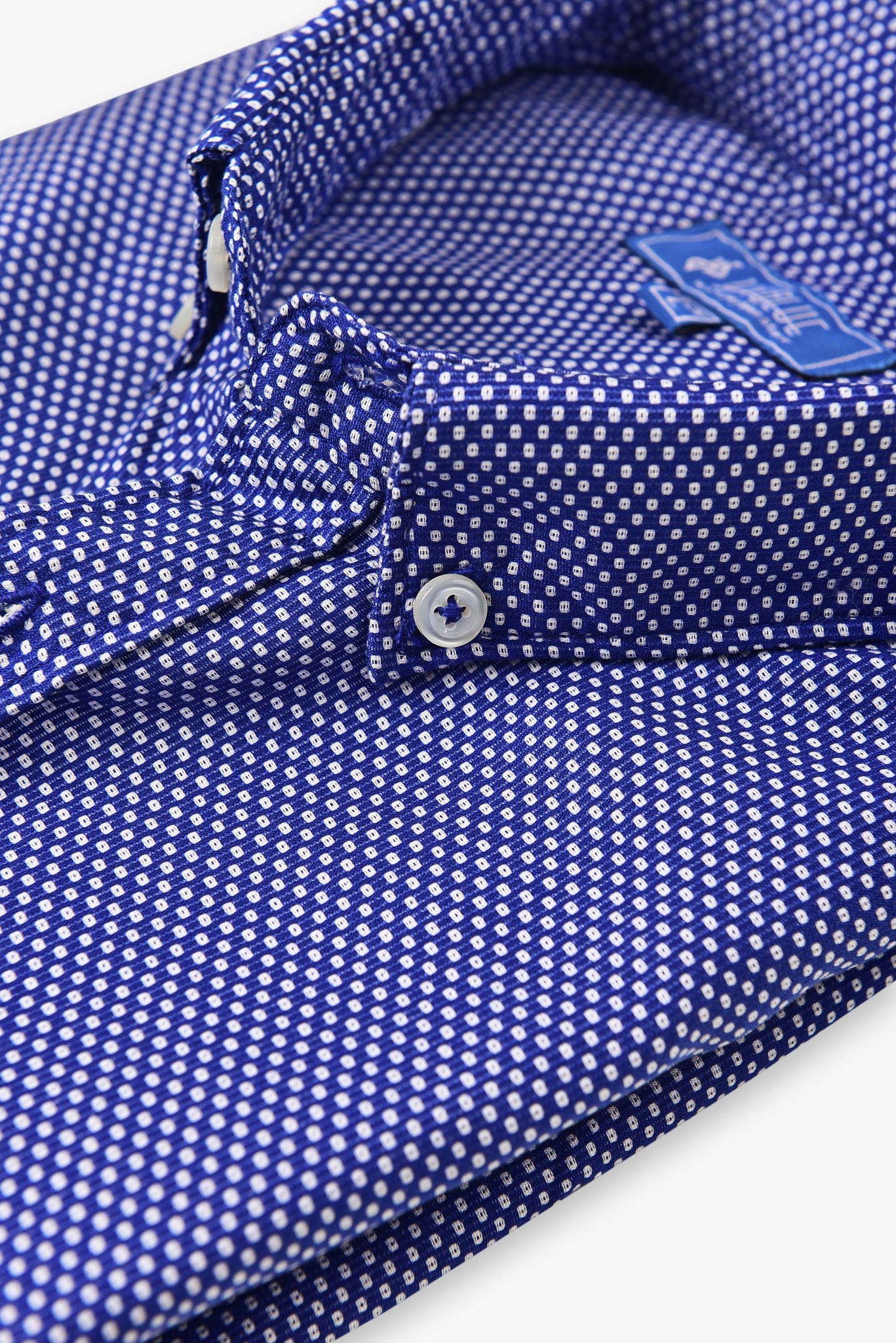 Royal Blue Dots Shirt (Slim Fit)