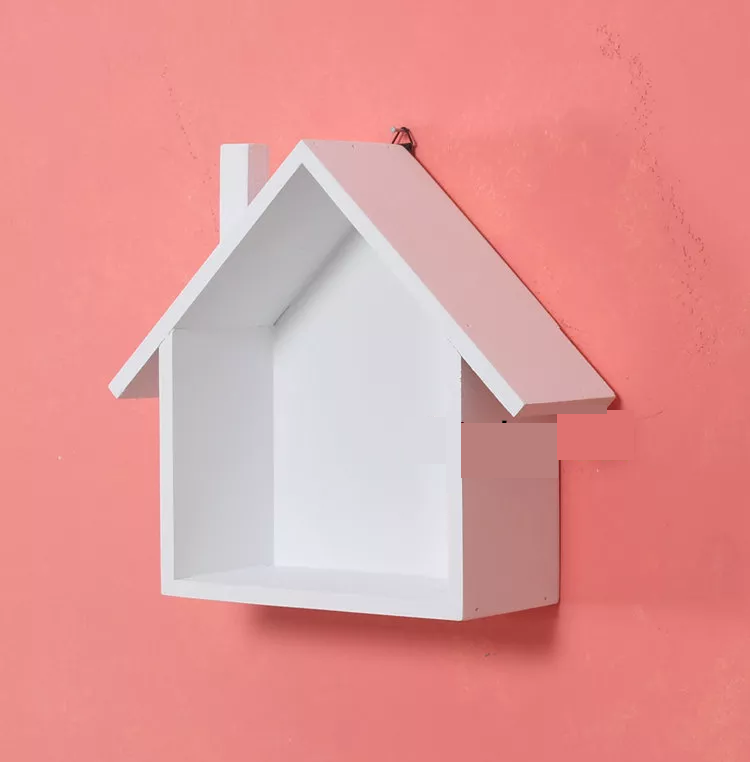 Wooden WARP House Shaped Shelf - waseeh.com