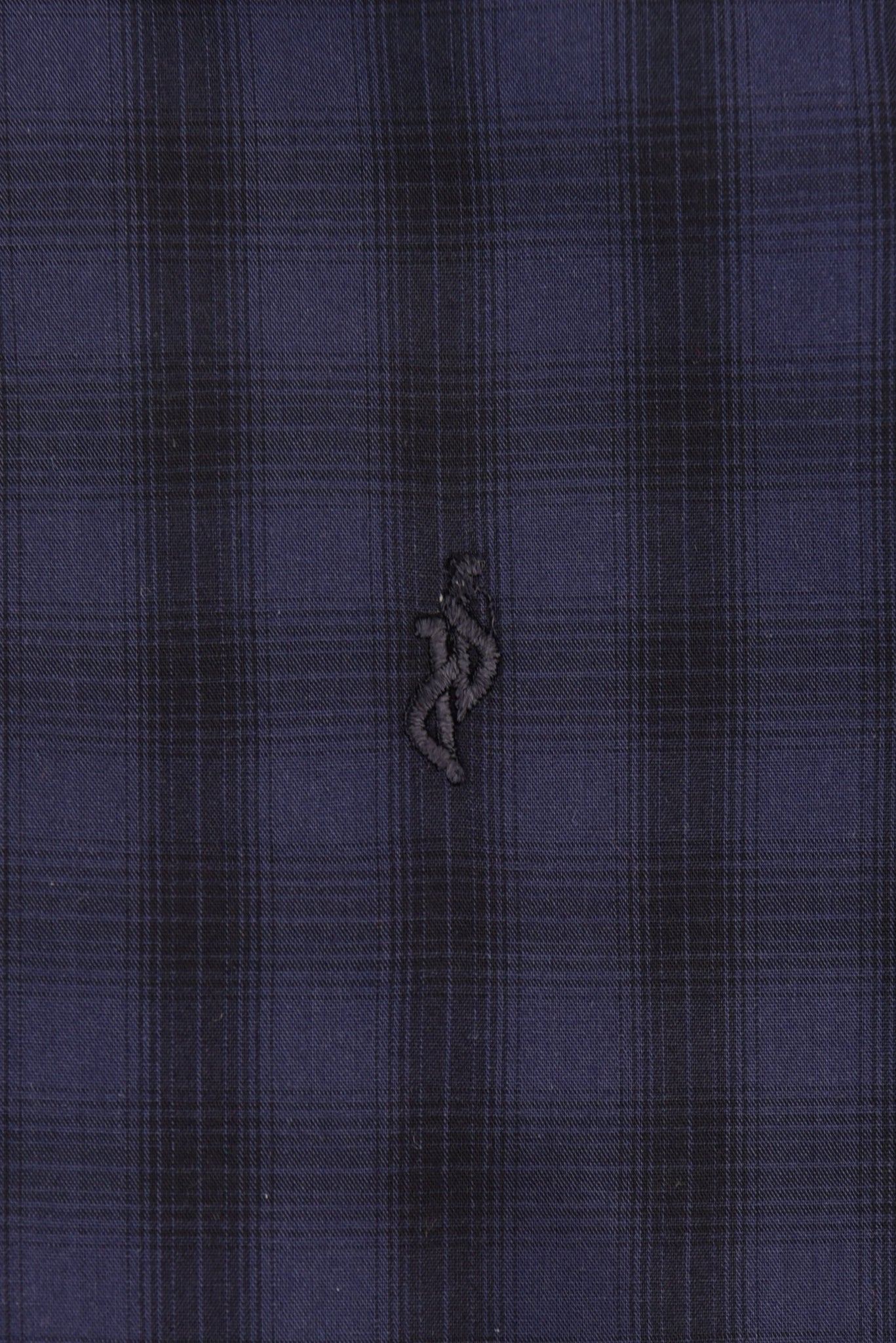 Navy Black Lines Check (Slim Fit)