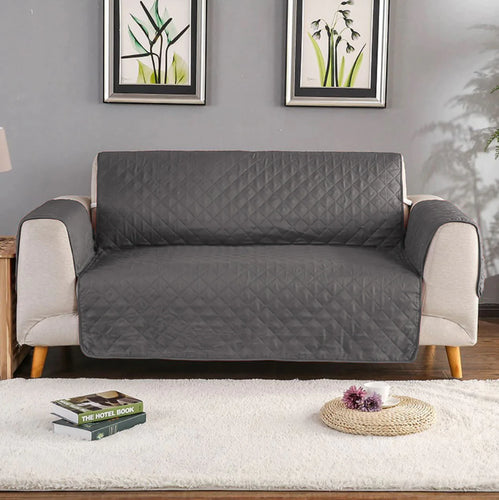 Grey Quilted Sofa Cover - 300 GSM
