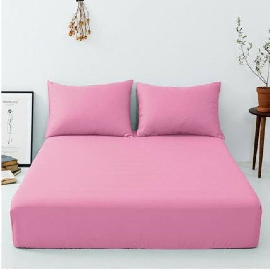 Pink King Size Cotton Plain Bedsheet, For Home at Rs 1060/set in Gurugram
