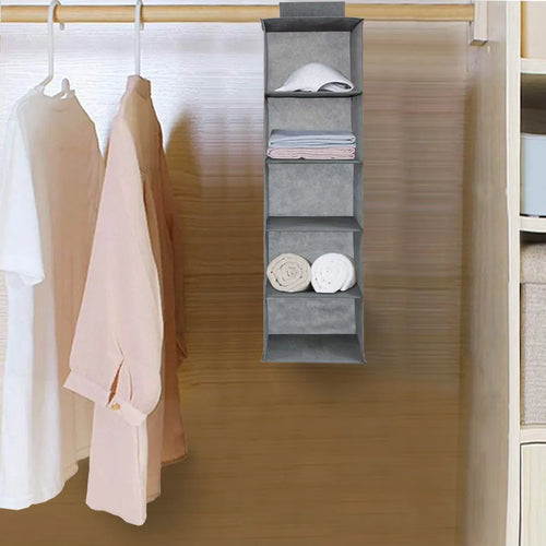 5 Layer Non-Woven Wardrobe Organizer / Mini Foldable Closet Organizer