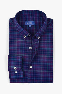 Blue Multi Lines Check Shirt (Slim Fit)