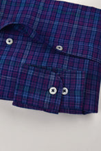 Blue Multi Lines Check Shirt (Slim Fit)