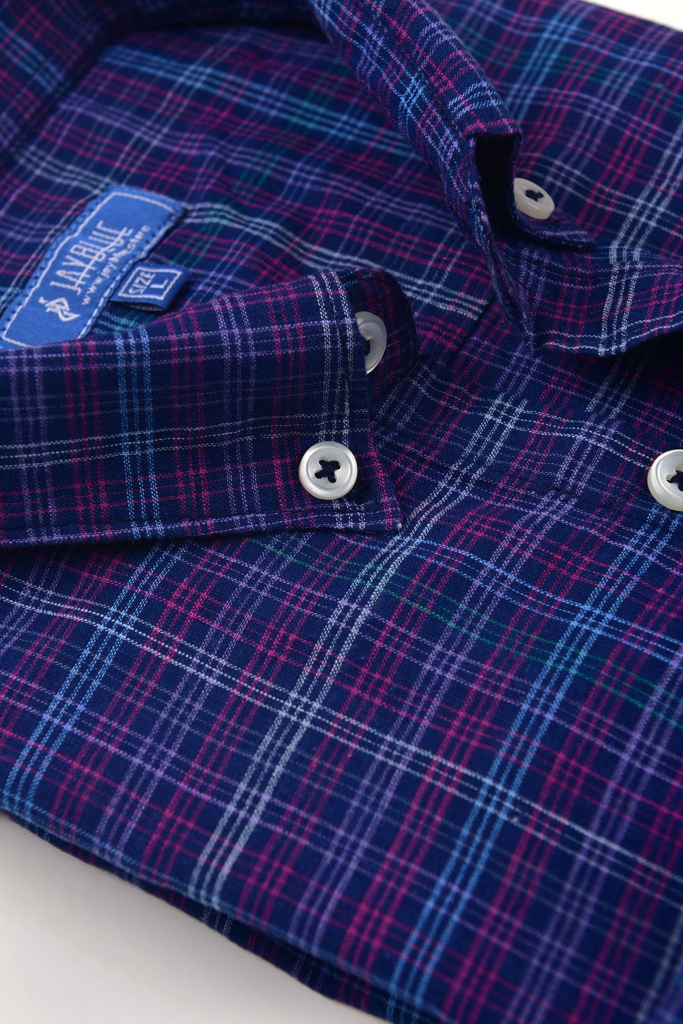 Blue Multi Lines Check Shirt (Slim Fit)