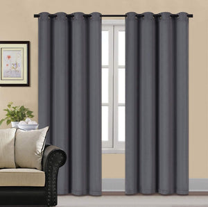 Plain Velvet Curtain Grey