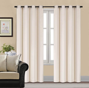 Plain Velvet Curtain Off-White
